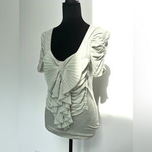 Anthropologie squeezebox top by Deletta, in very pale sage green size Small